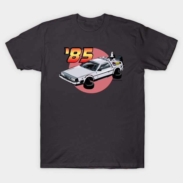 Back to the Future '85 DeLorean T-Shirt by jhunt5440